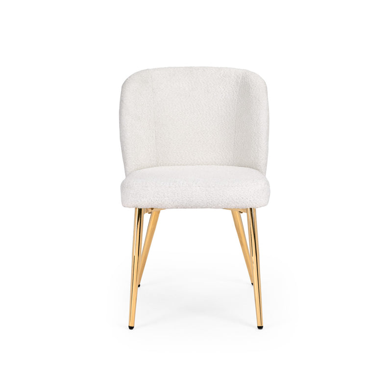 White Fur Fortina Dining Chair 