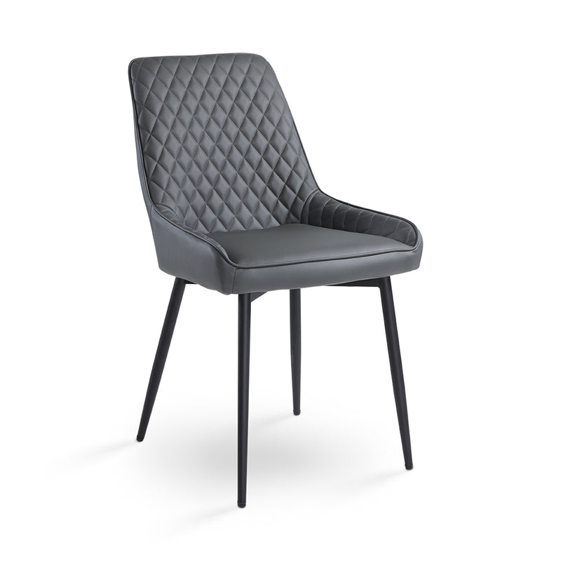 Dark Grey Leatherette Dining Chair 