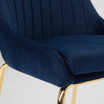 Load image into Gallery viewer, Blue Velvet Gold Dining Chair #130025
