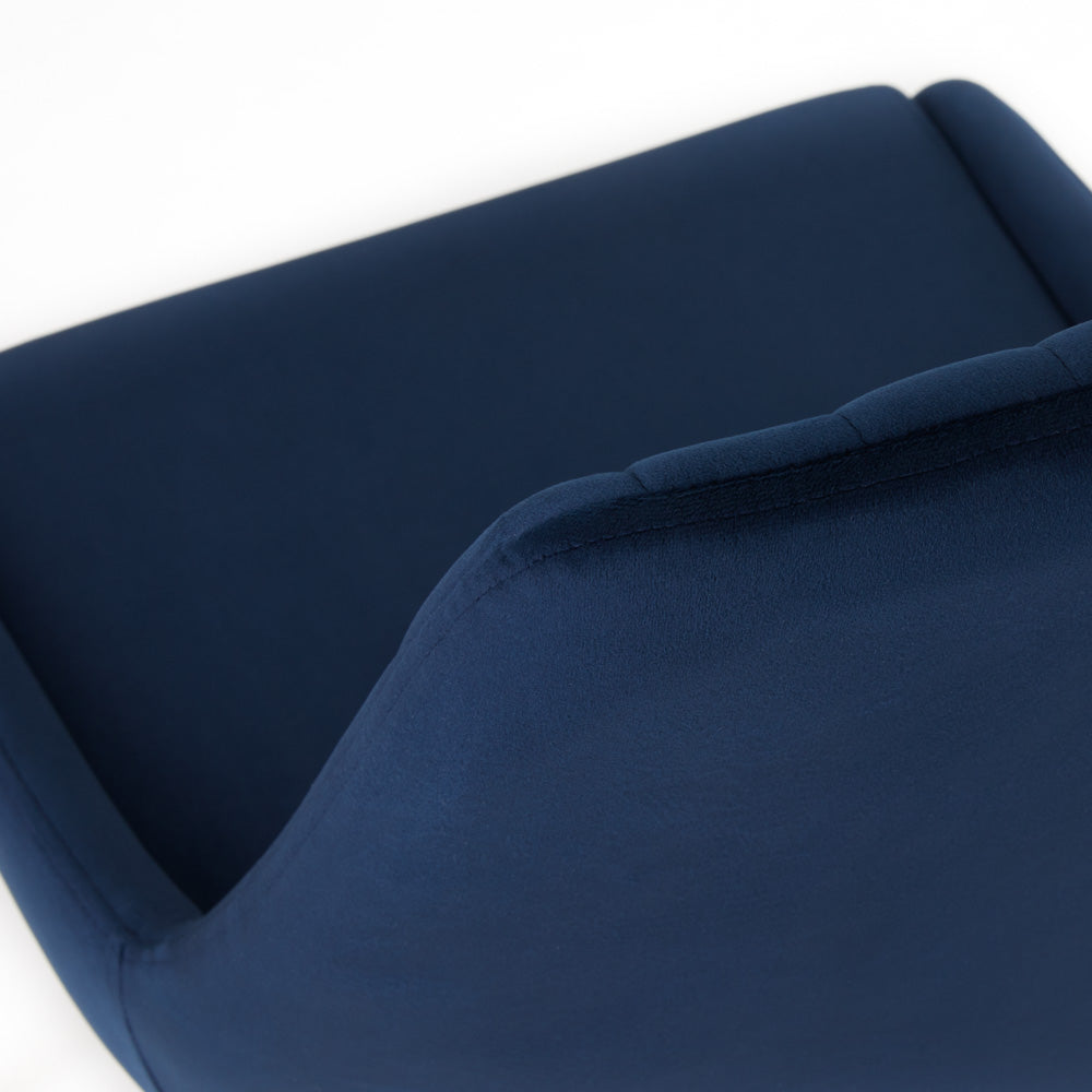 Blue Velvet Gold Dining Chair #130025