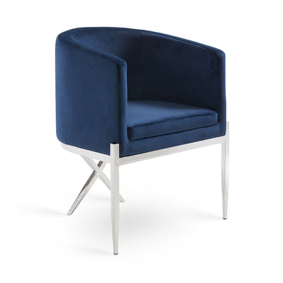 Blue Velvet Accent Chair #010021