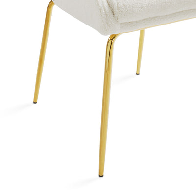 Boucle Fabric Gold Dining Chair #130024