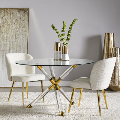 White Fur Fortina Dining Chair #130028