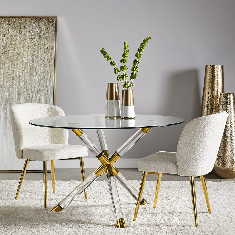 White Fur Fortina Dining Chair 