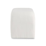 Load image into Gallery viewer, White Curved Boucle Ottoman
