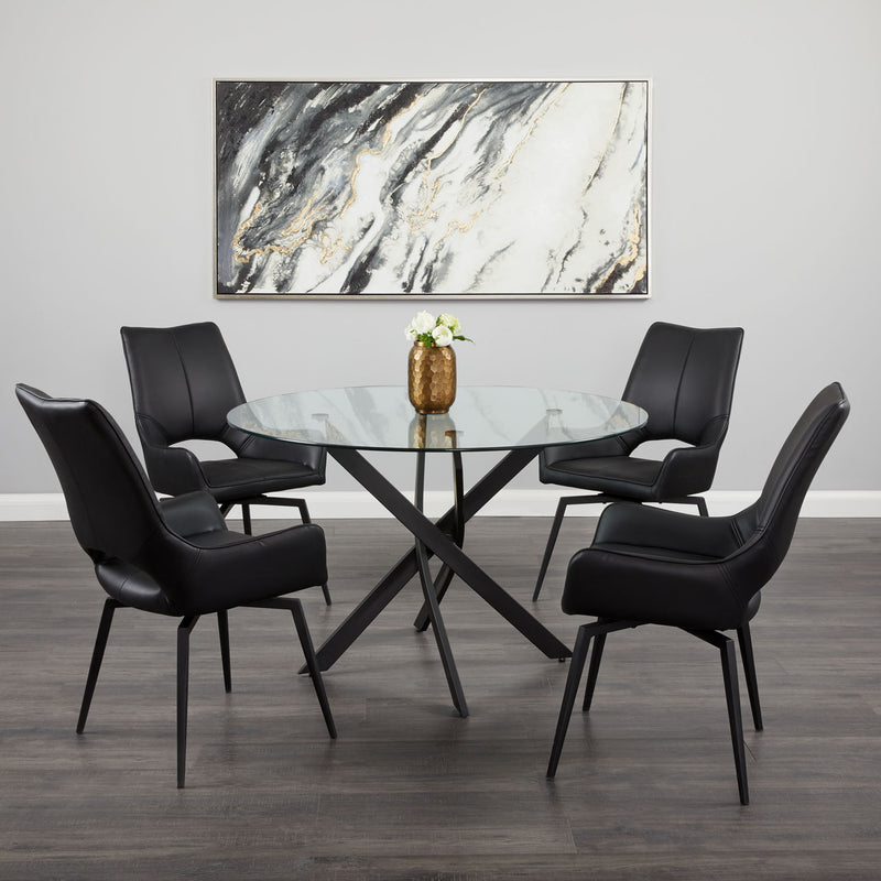 Black Swivel Dining Chair 
