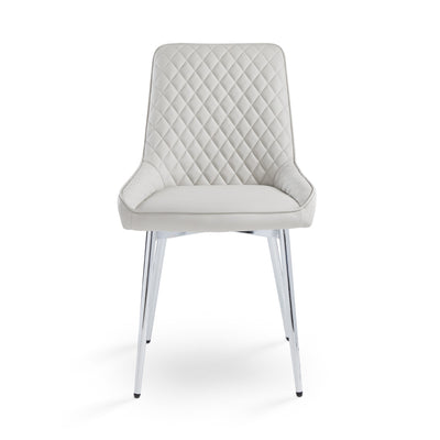 Light Grey Leatherette Dining Chair*2 #130011
