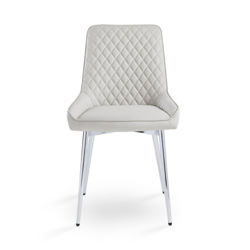 Light Grey Leatherette Dining Chair*2 