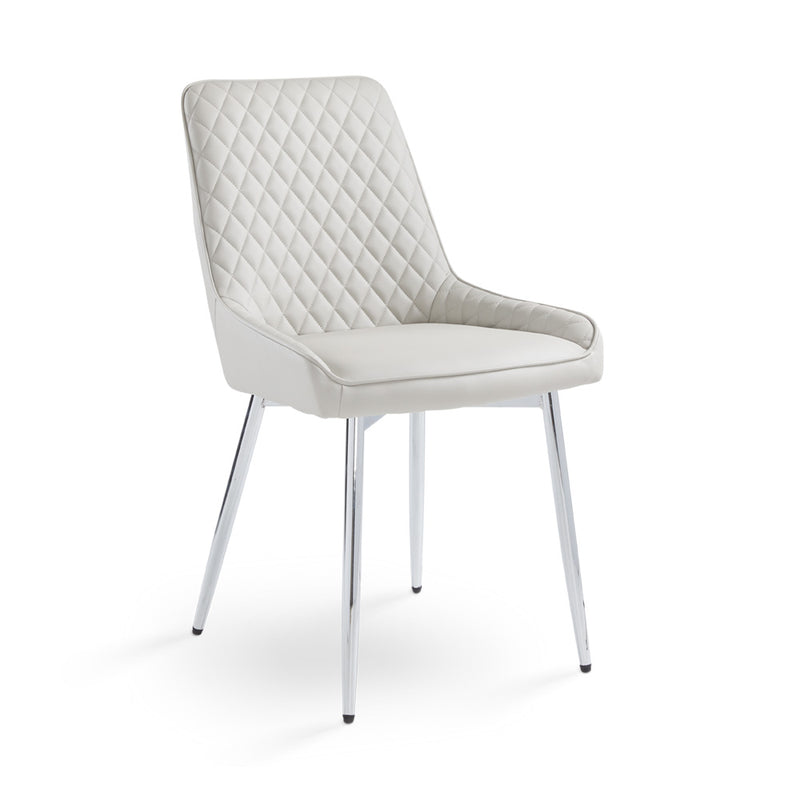 Light Grey Leatherette Dining Chair*2 