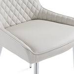 Load image into Gallery viewer, Light Grey Leatherette Dining Chair*2 #130011
