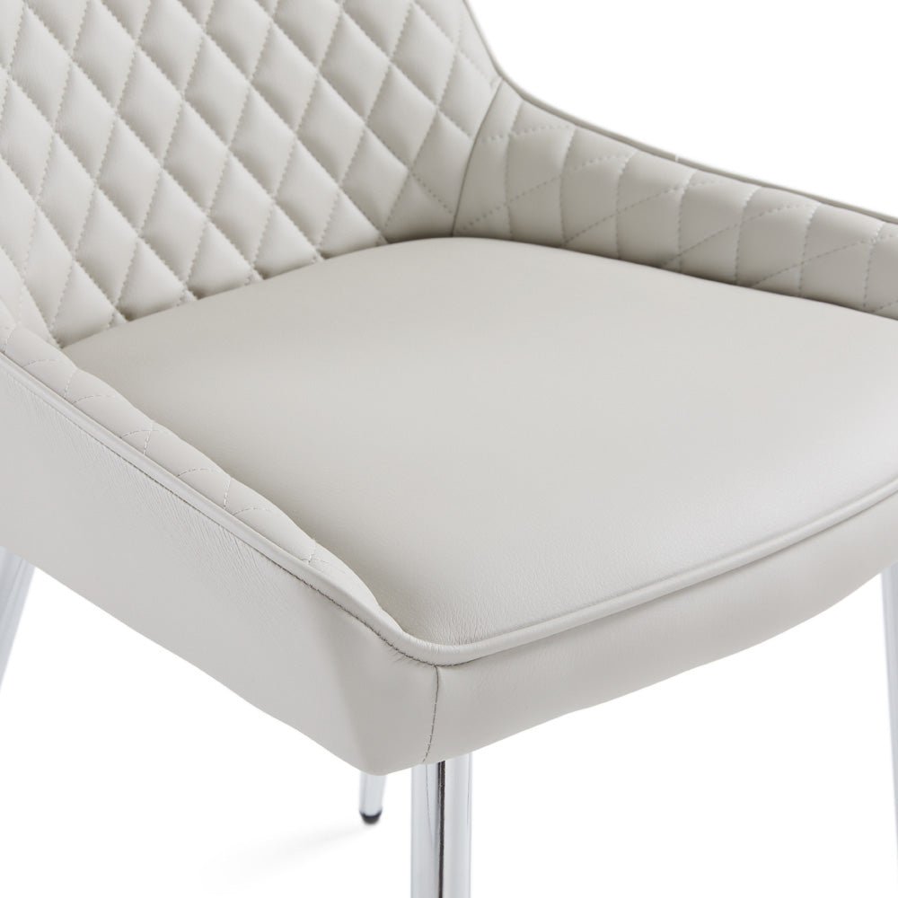 Light Grey Leatherette Dining Chair*2 #130011
