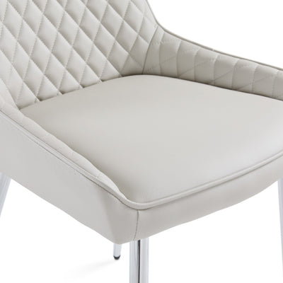 Light Grey Leatherette Dining Chair*2 #130011