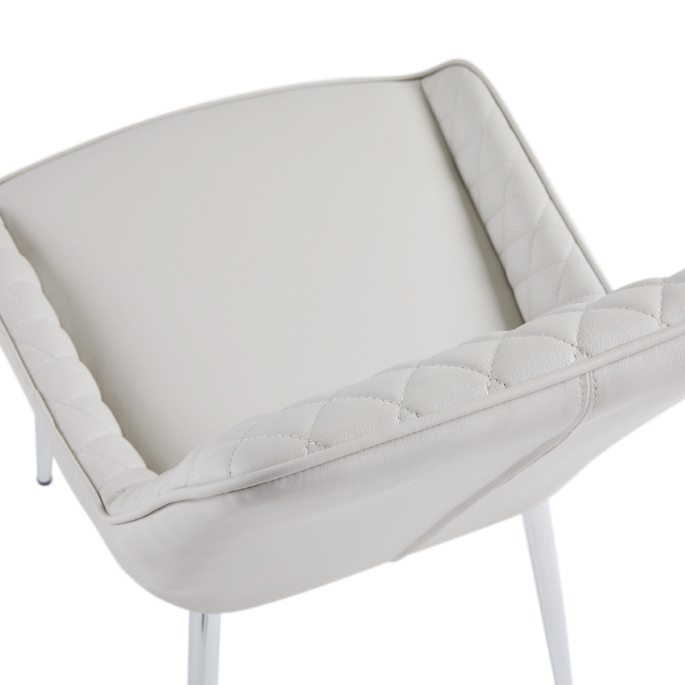 Light Grey Leatherette Dining Chair*2 #130011