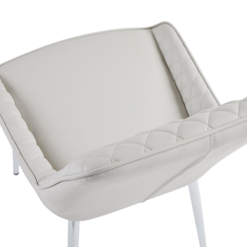 Light Grey Leatherette Dining Chair*2 