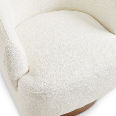 White Boucle Accent Chair #010011