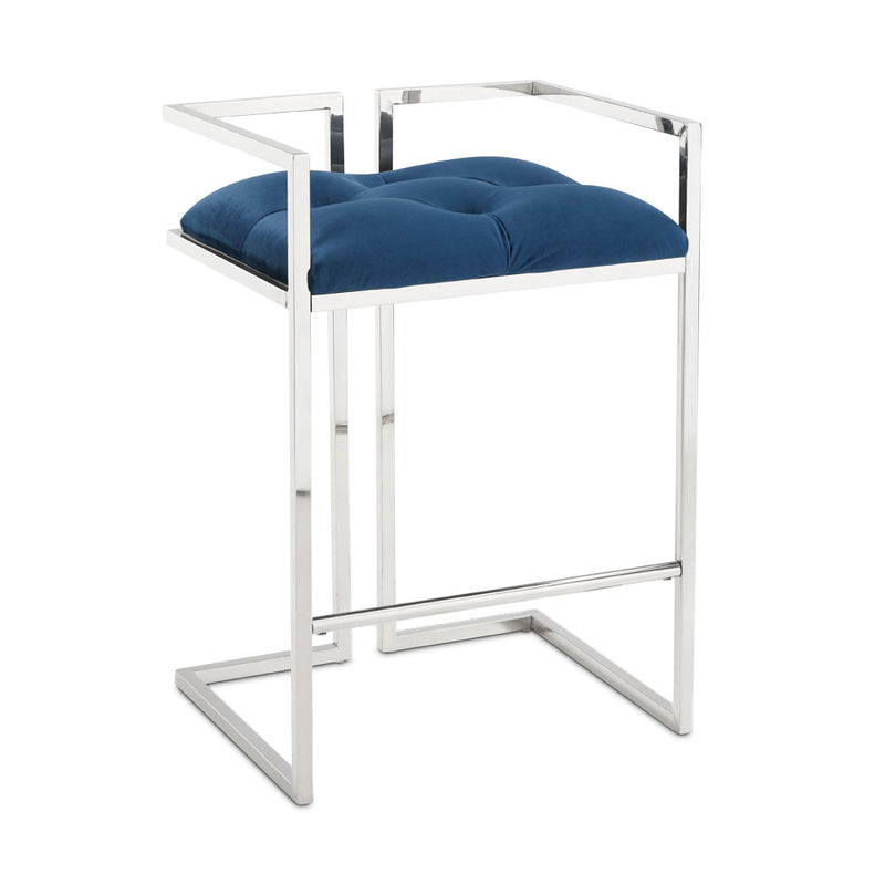 Coralie Counter Stool: Blue Velvet