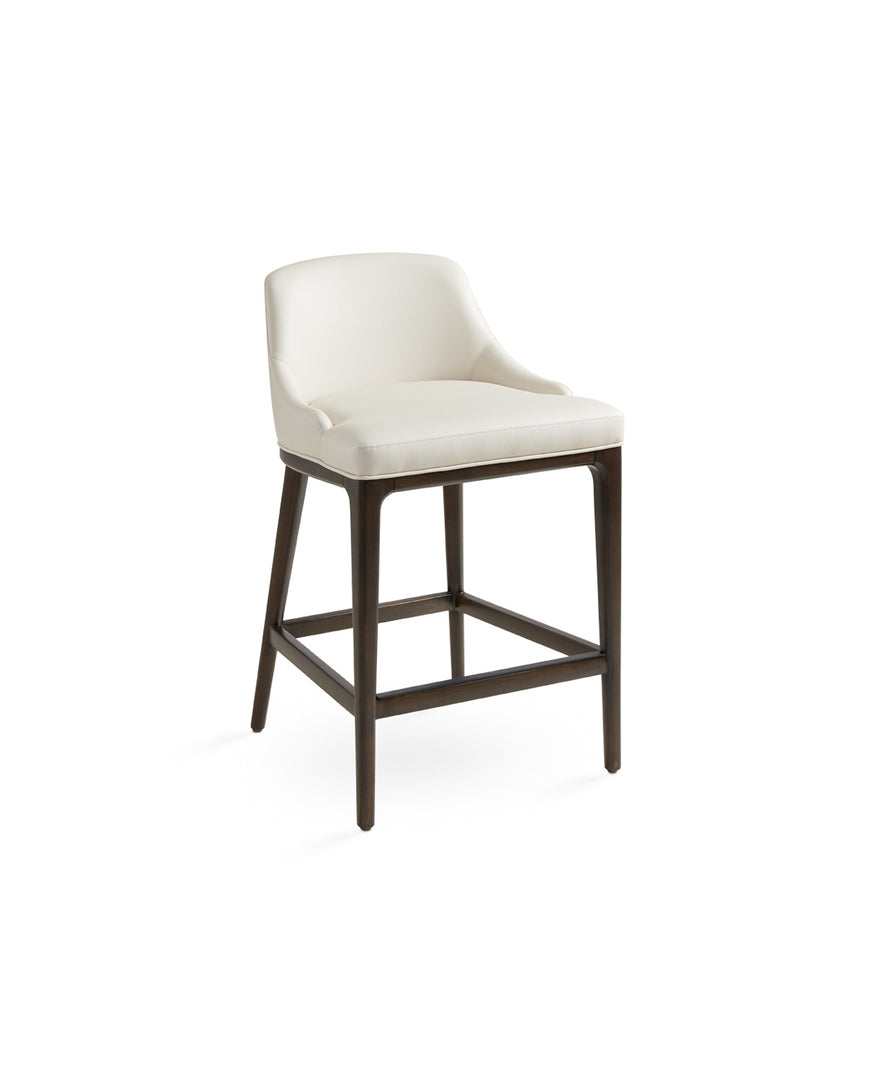 Everett Counter Chair: Taupe Leatherette