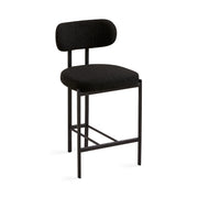 Otis Counter Chair: Black Boucle