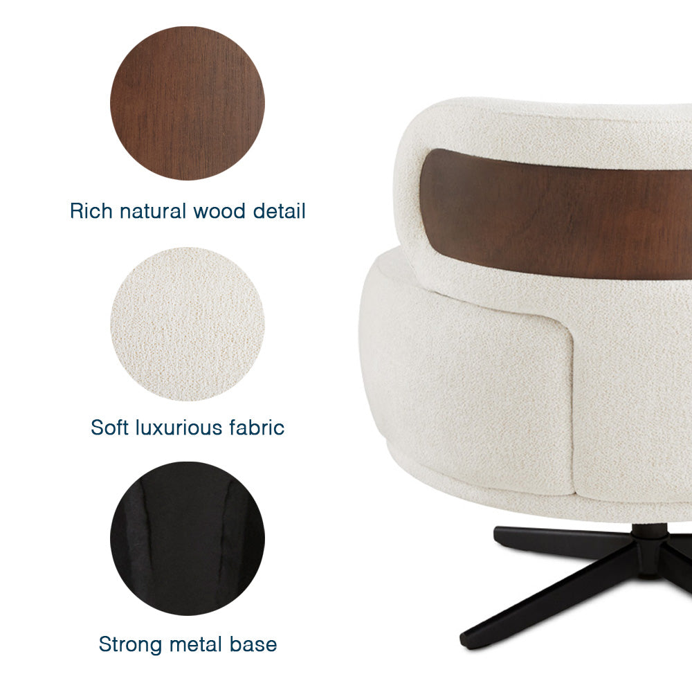 Sandro Accent Chair: Boucle Fabric #104009