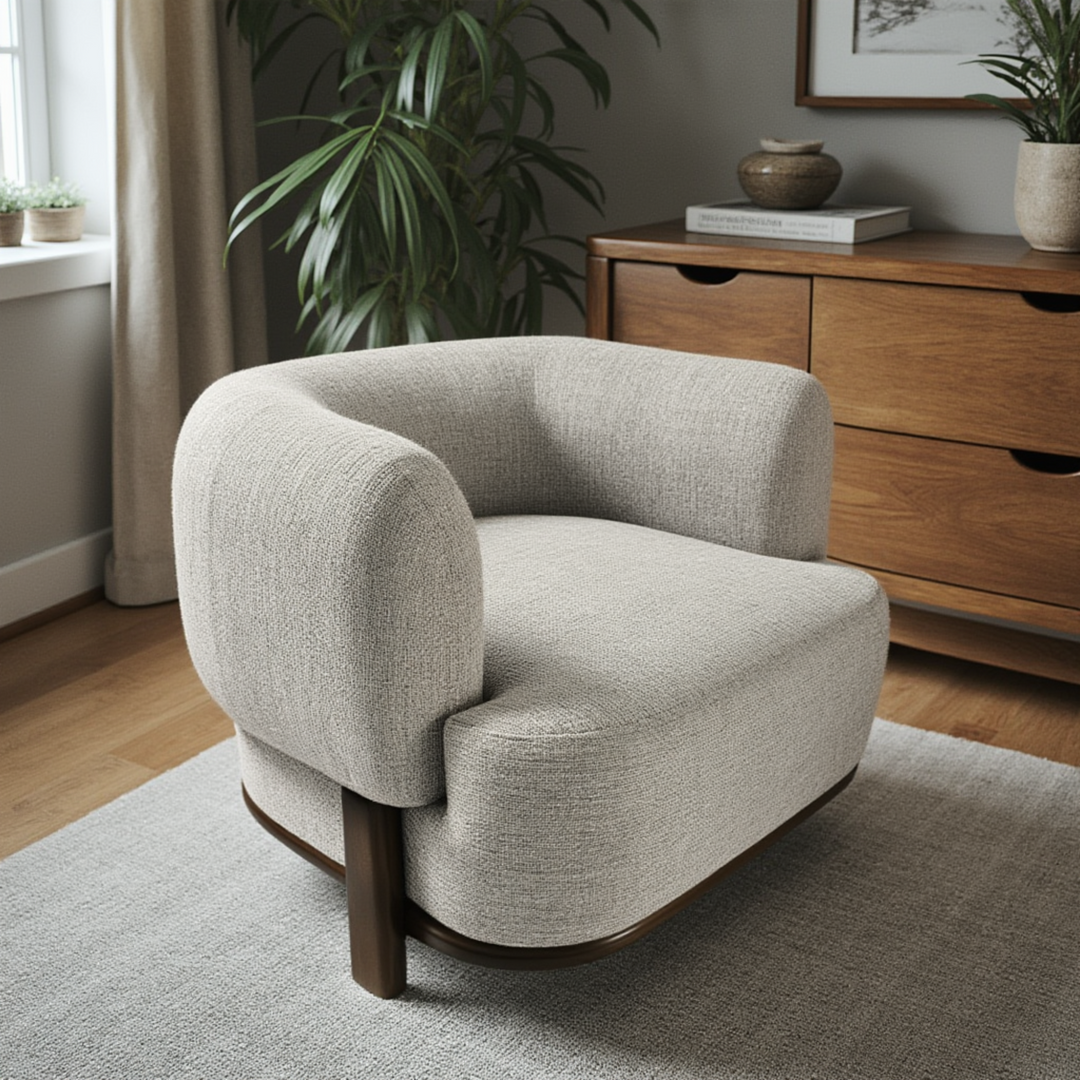 Florence Accent Chair: Light Grey #104343