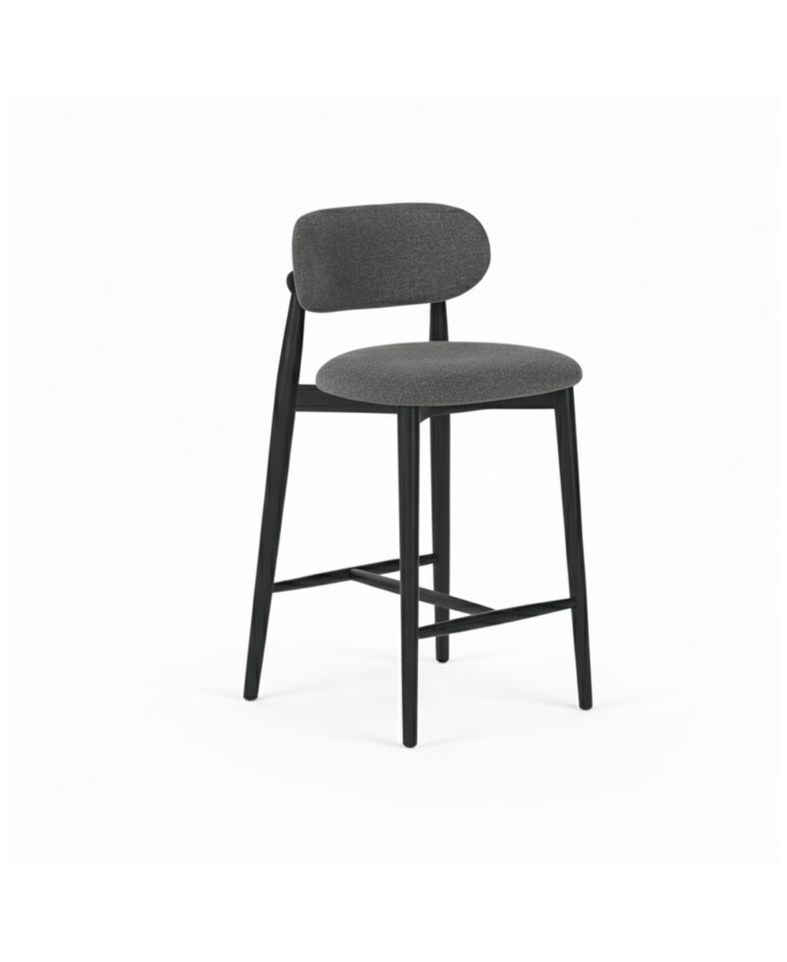 Lillian Counter Chair: Dark Grey Linen