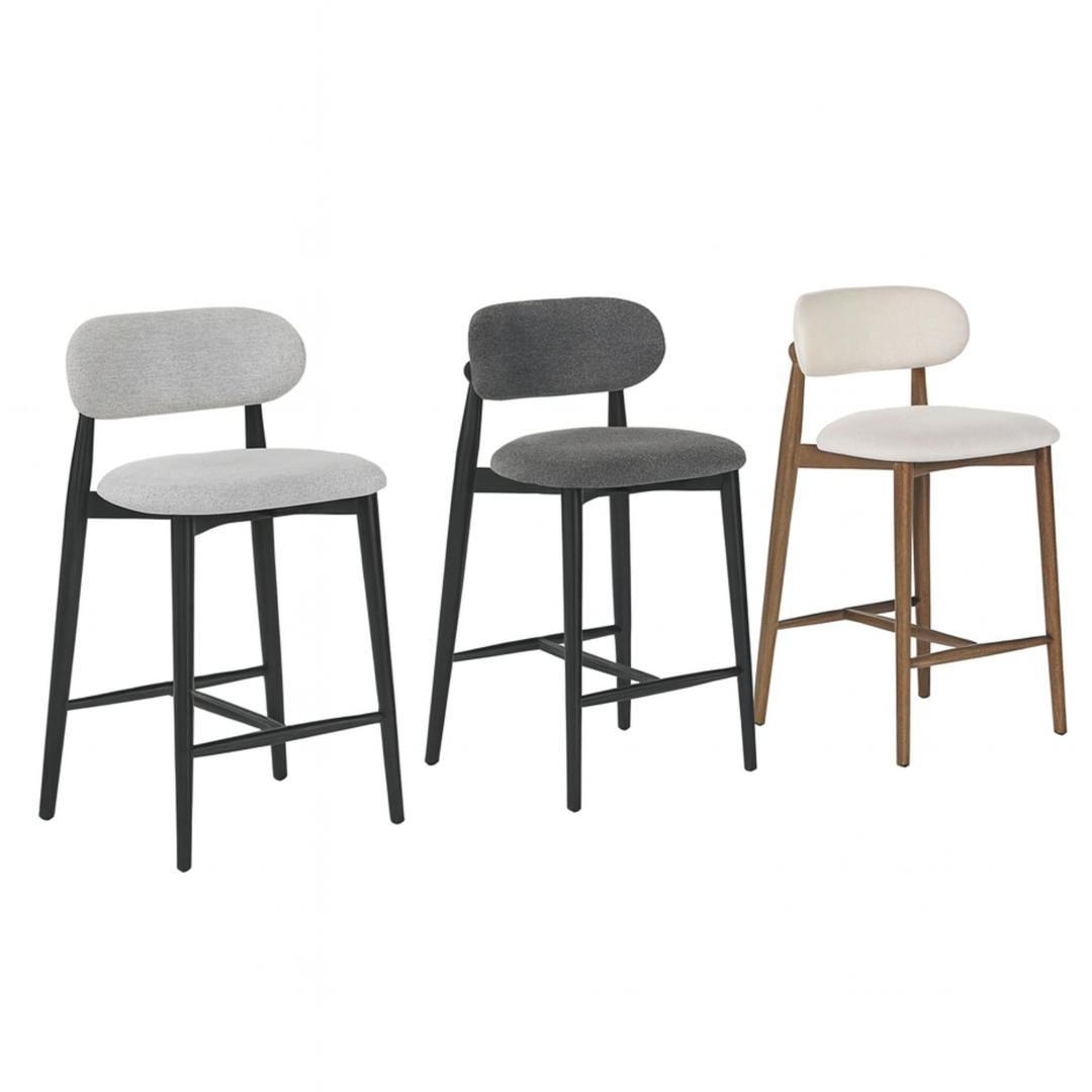 Lillian Counter Chair: Beige Linen