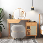 Load image into Gallery viewer, Khaki Pebble Round Ottoman #100047
