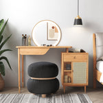 Load image into Gallery viewer, Black Pebble Round Ottoman #100048
