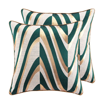 Stylish Green-Gold Throw Pillow Covers