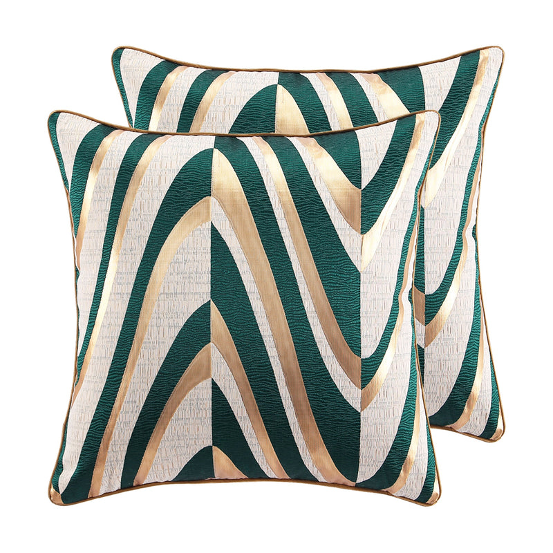 Stylish Green-Gold Throw Pillow Covers