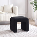 Load image into Gallery viewer, Black U Shaped Boucle Ottoman #100044
