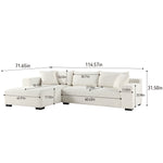 Load image into Gallery viewer, White Sectional Sofa Couch #030005
