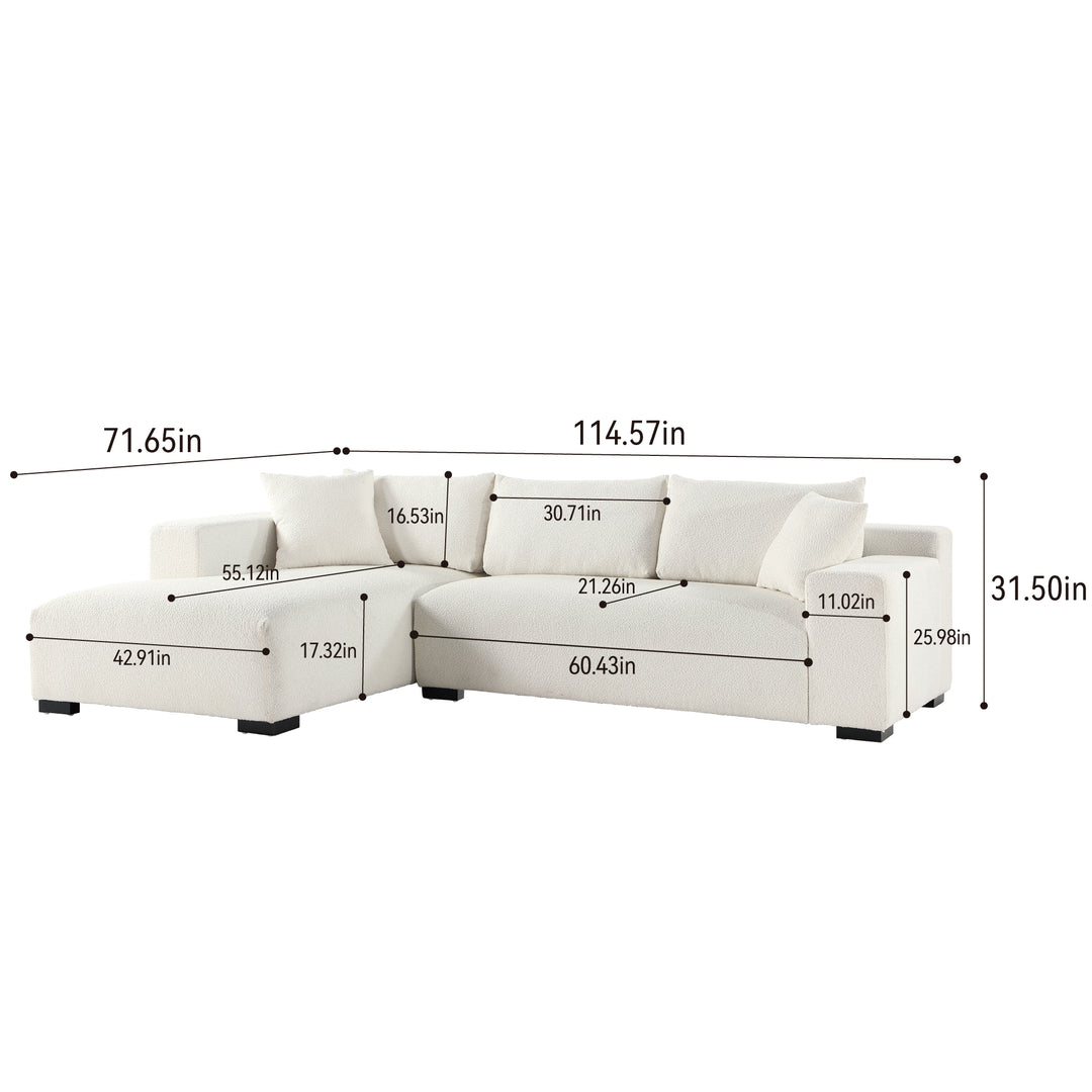 White Sectional Sofa Couch #030005