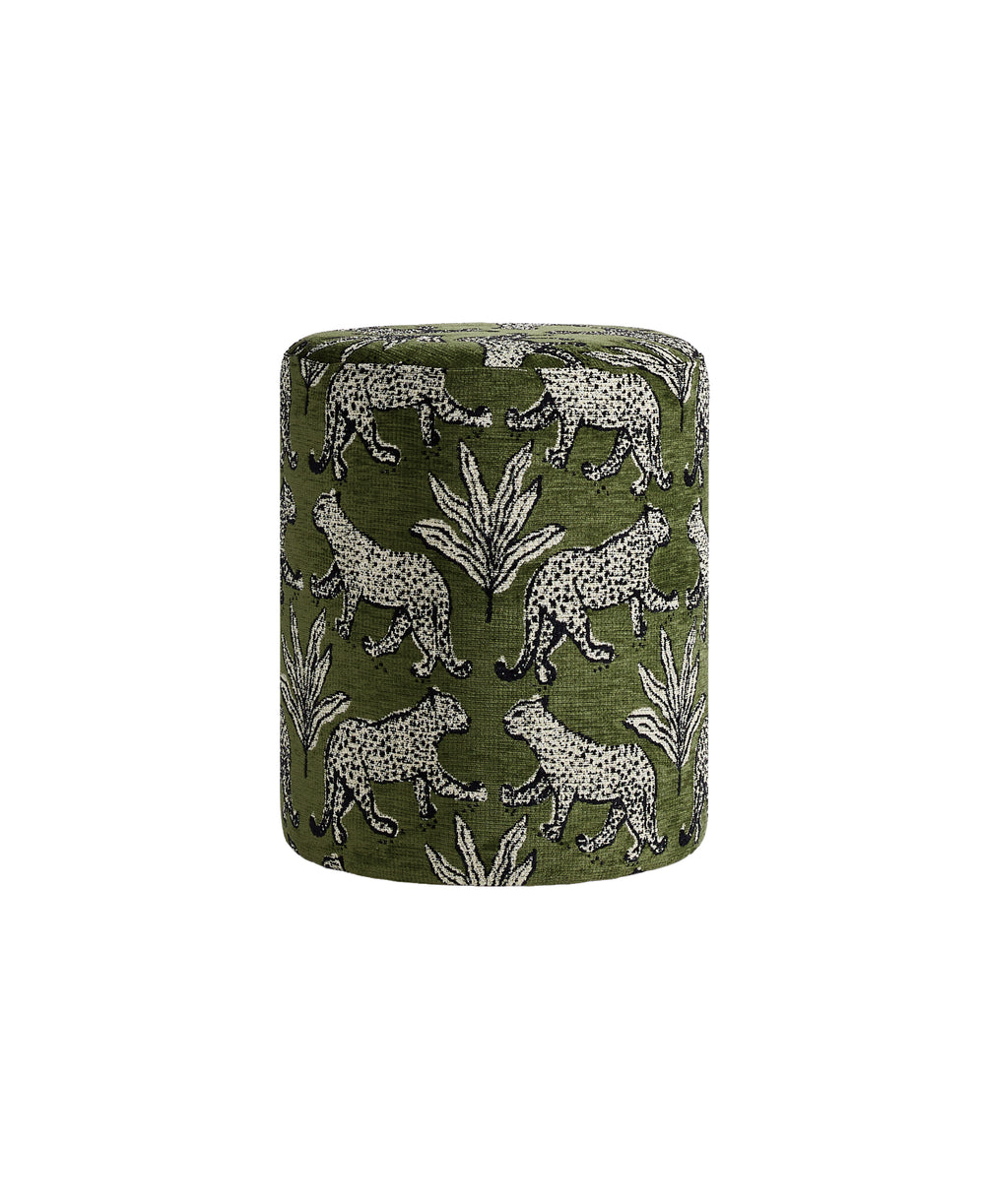 The Leopard Jacquard Ottoman ( Beige Jacquared ) Get Set Style Furniture