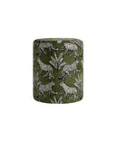 The Leopard Jacquard Ottoman ( Olive Green Jacquared ) Get Set Style Furniture