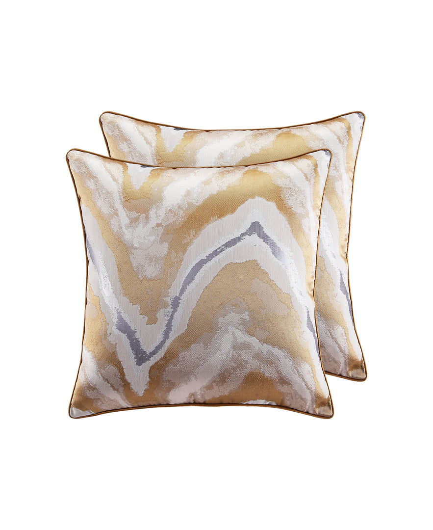 Gold-Silver Throw Pillow Covers"18 | Set of 2 #800004