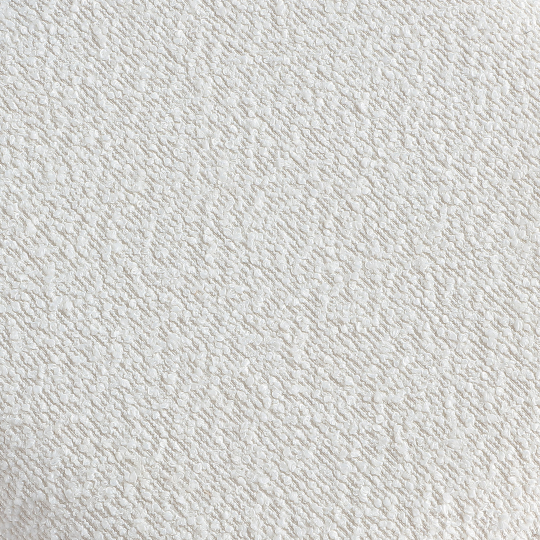 Ivory Cube-Shaped Boucle Stool #100041