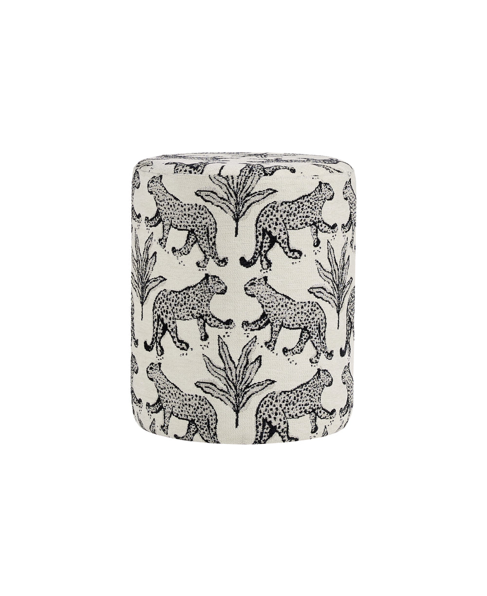 The Leopard Jacquard Ottoman ( Beige Jacquared ) Get Set Style Furniture
