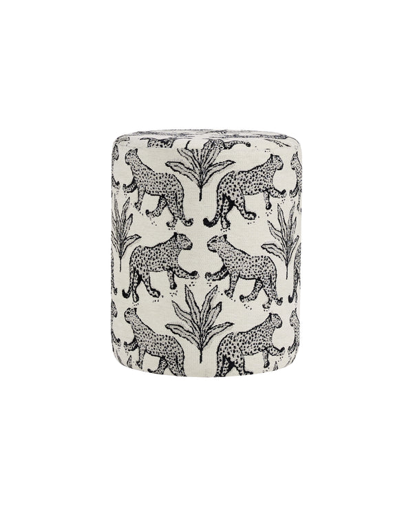 The Leopard Jacquard Ottoman ( Beige Jacquared ) Get Set Style Furniture