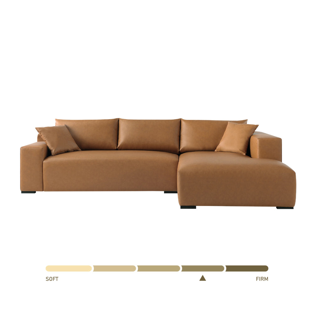 Aurelia 113" L-Shaped Leather Sectional - Right Get Set Style Furniture