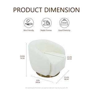 swivel Brushed gold base 90*89*76cm Get Set Style Furniture
