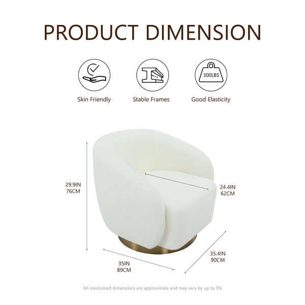 swivel Brushed gold base 90*89*76cm Get Set Style Furniture