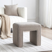 Khaki U-Shaped Boucle Ottoman #100043