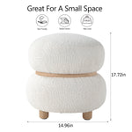Load image into Gallery viewer, White Pebble Round Ottoman #100046
