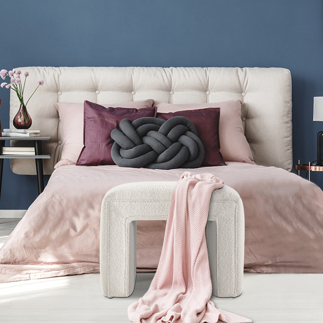 Shaped Boucle Ottoman