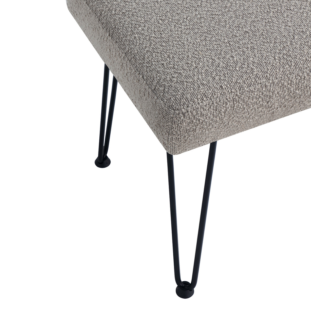 Khaki Boucle Vanity Stool #100038