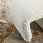 Load image into Gallery viewer, White Curved Boucle Ottoman
