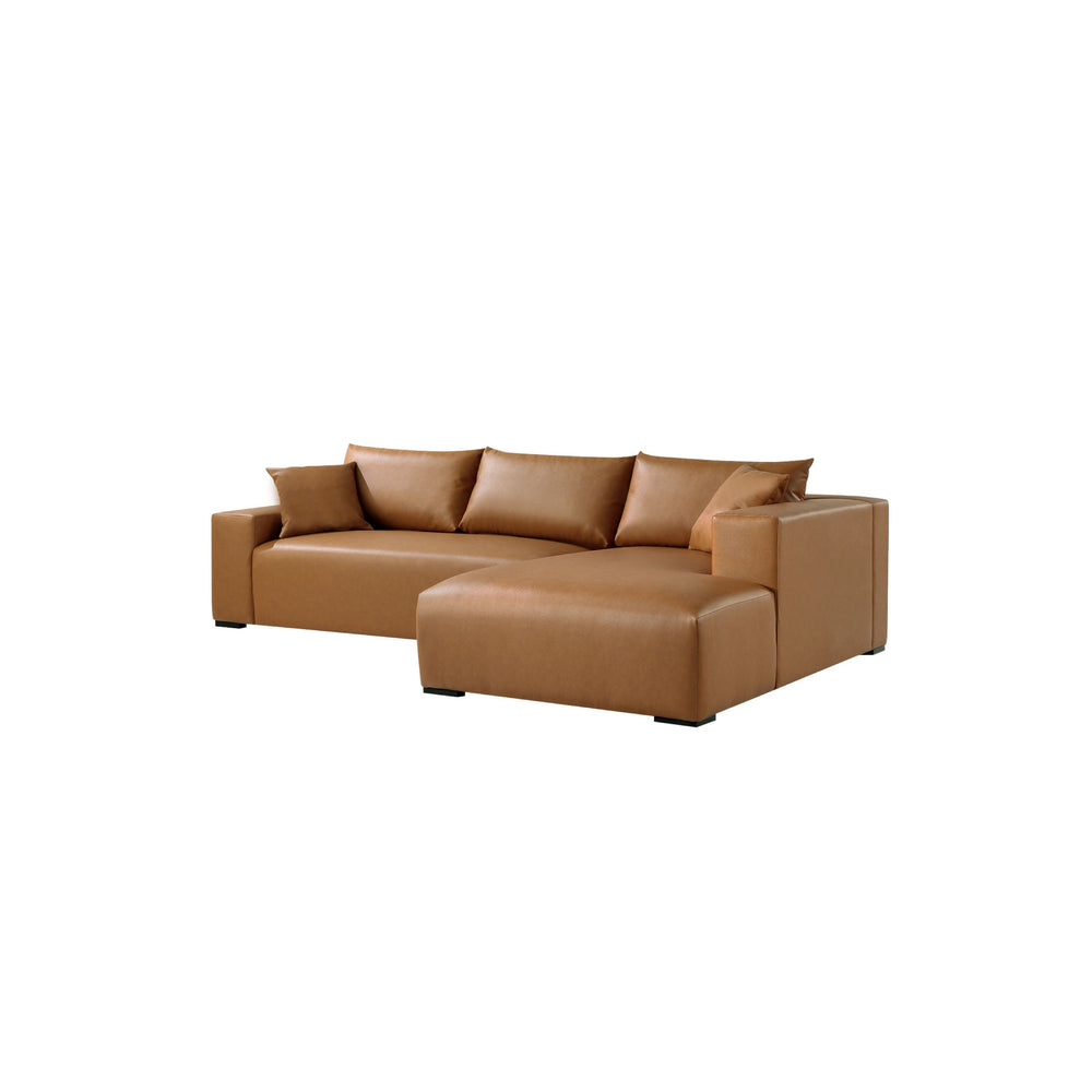 Aurelia 113" L-Shaped Leather Sectional - Right Get Set Style Furniture