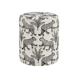 The Leopard Jacquard Ottoman  ( Beige Jacquared ) Get Set Style Furniture