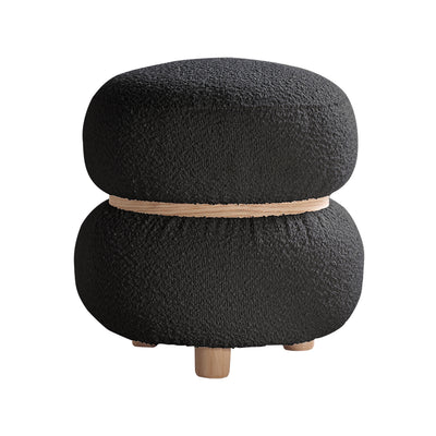 Black Pebble Round Ottoman #100048